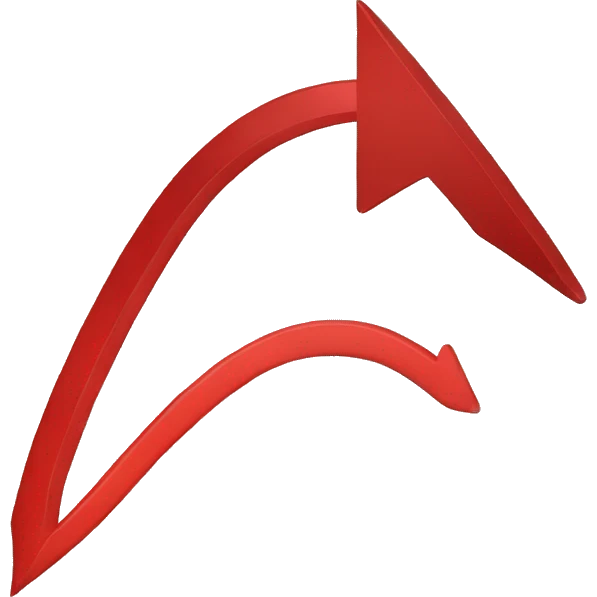 red arrow graph trending down emoji