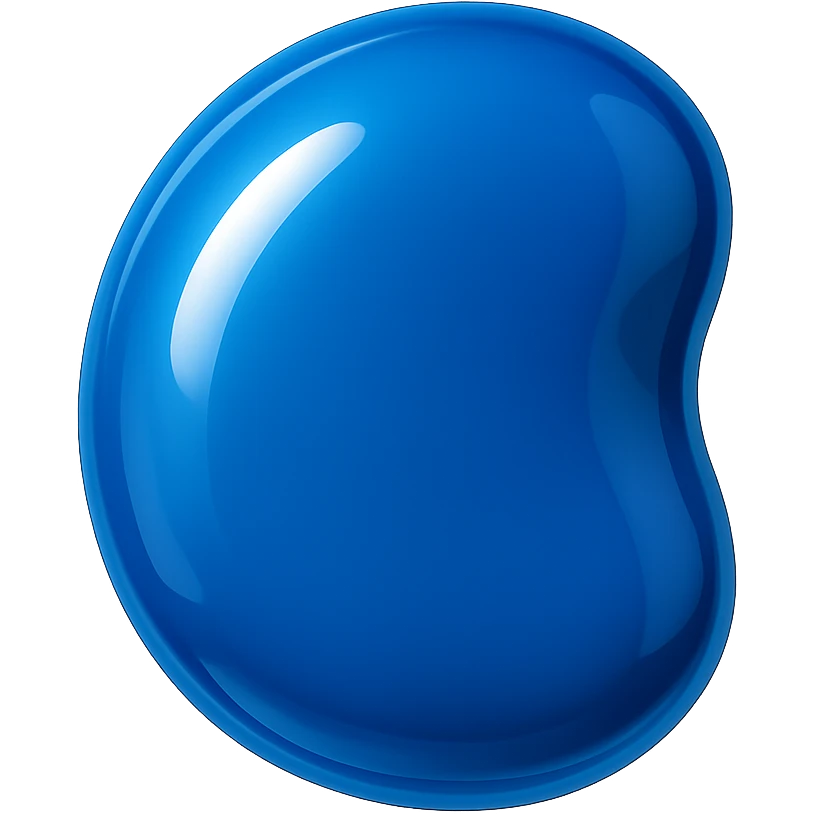 blue object, shiny and modern, no background emoji