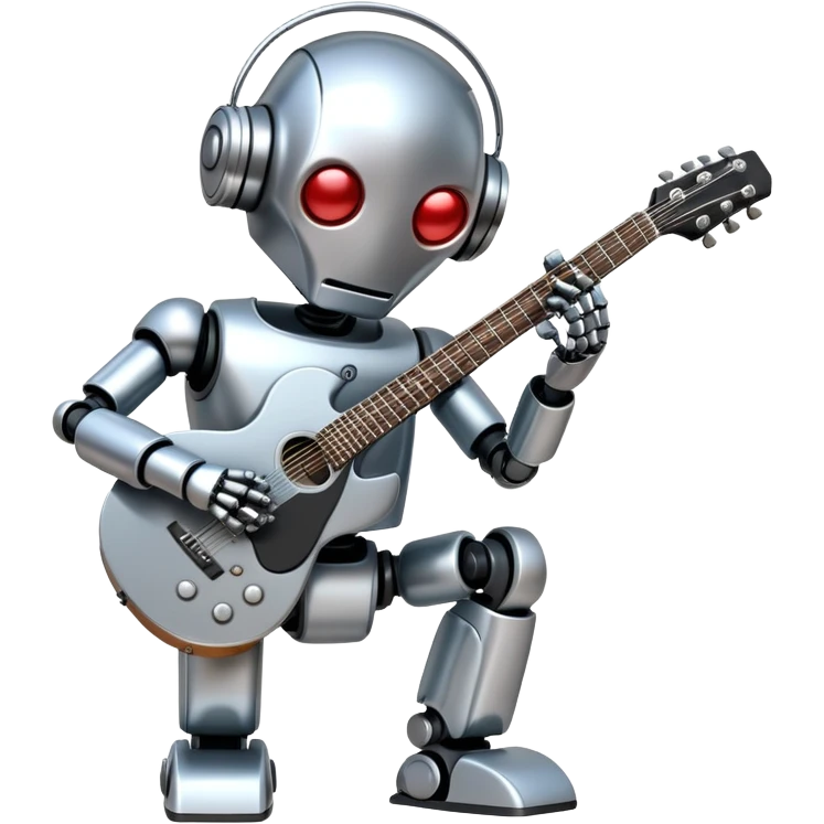 Robot playing guitar emoji