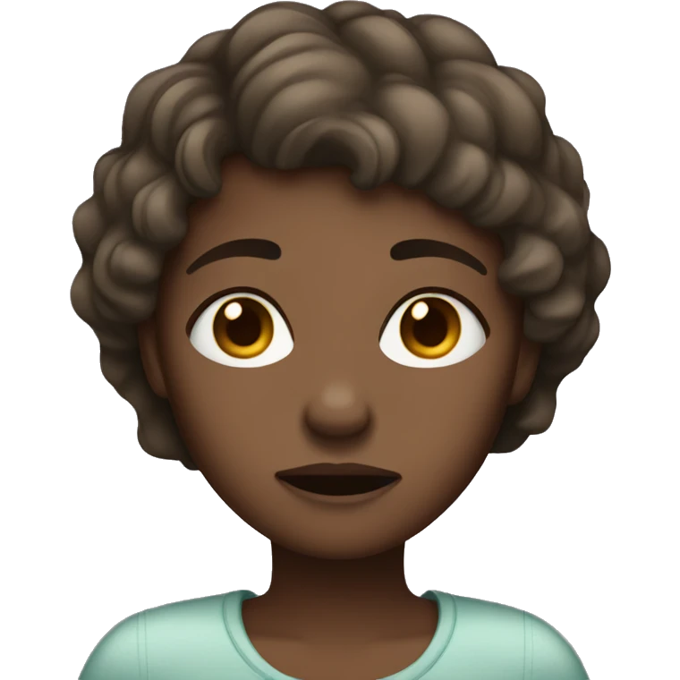  cute woman dark skin woman with brown short hair crying emoji