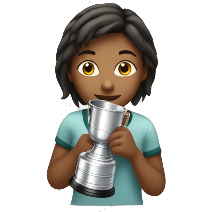 Girl drinking from her Stanley cup emoji