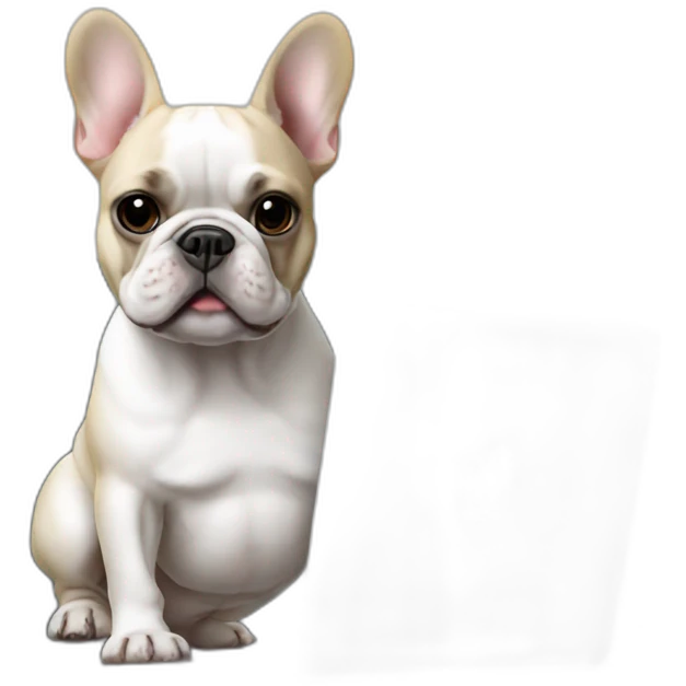 French bulldog with MacBook  emoji