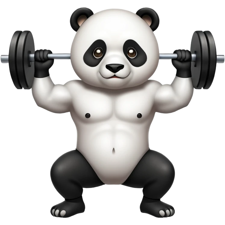 Jacked panda working out emoji