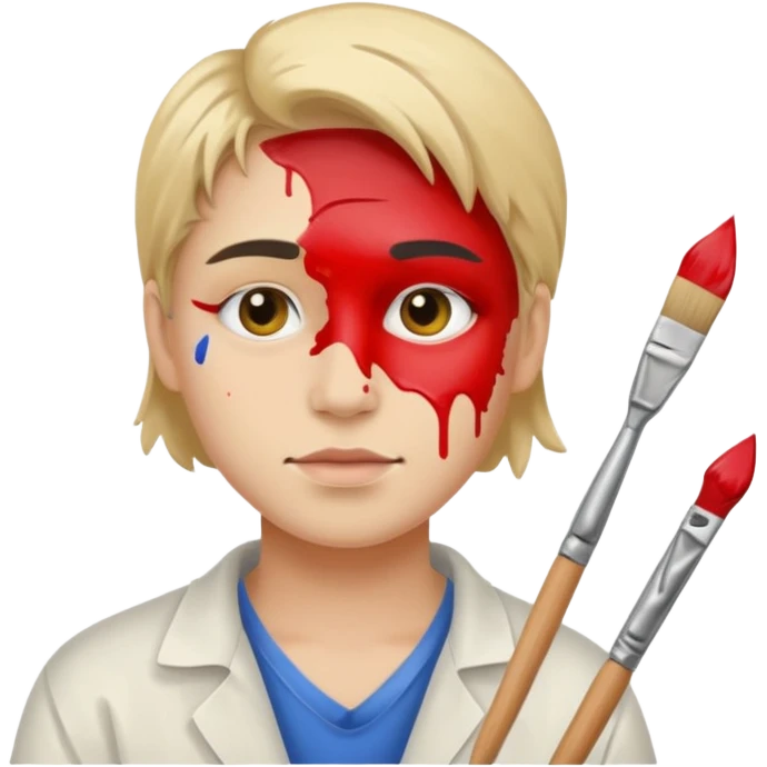 Painter with Paint Stained Face emoji