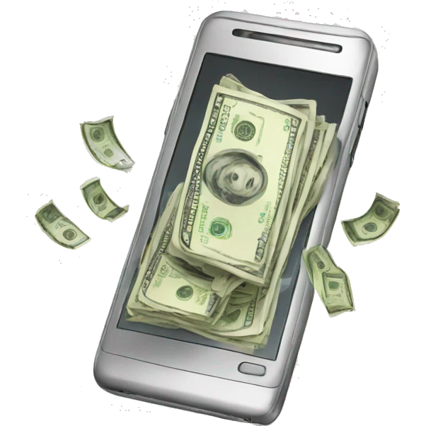 cellphone with money emoji