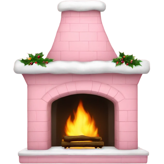 baby pink Christmas fire place emoji