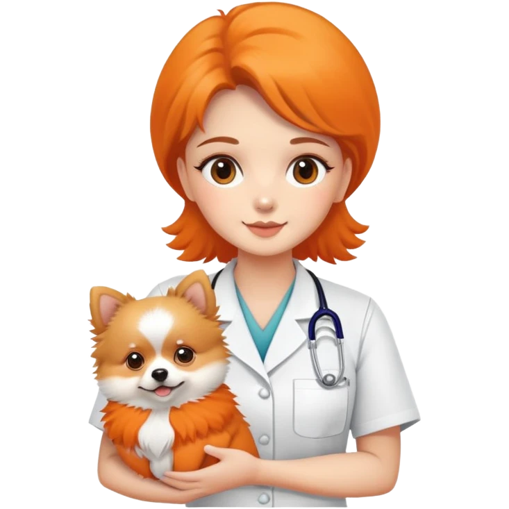 veterinary nurse with lulu pomeranian emoji