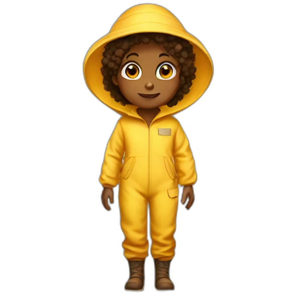 Brown child as beekeeper full body emoji