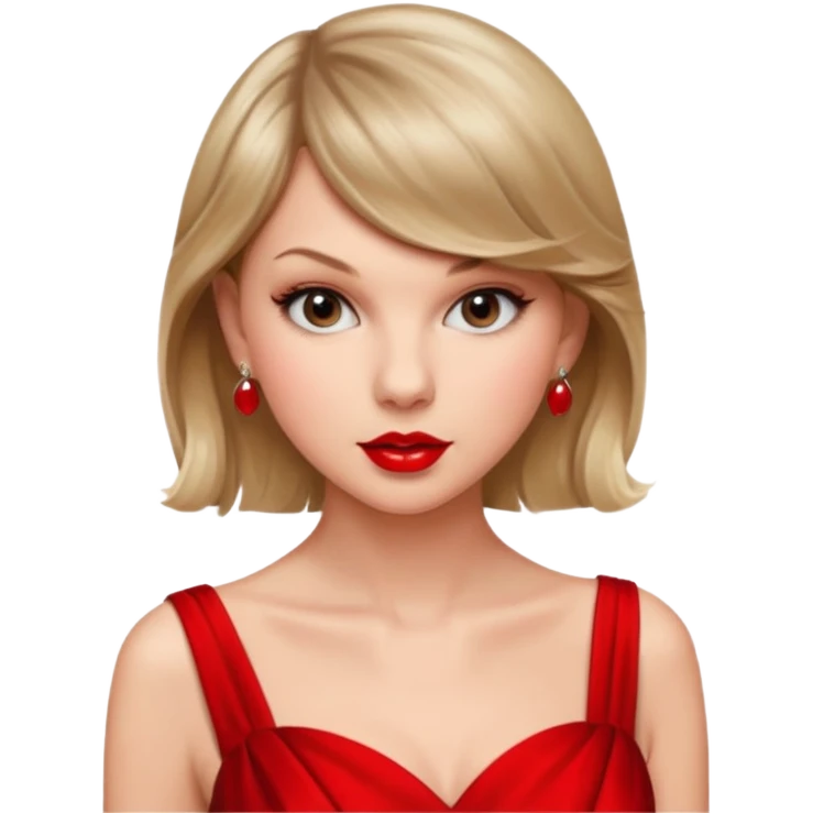 Taylor Swift red lips and elegant look emoji