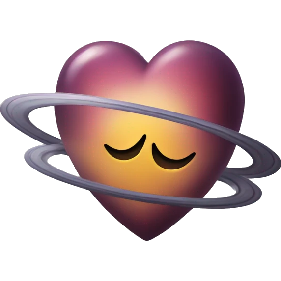 heart shape saturn emoji