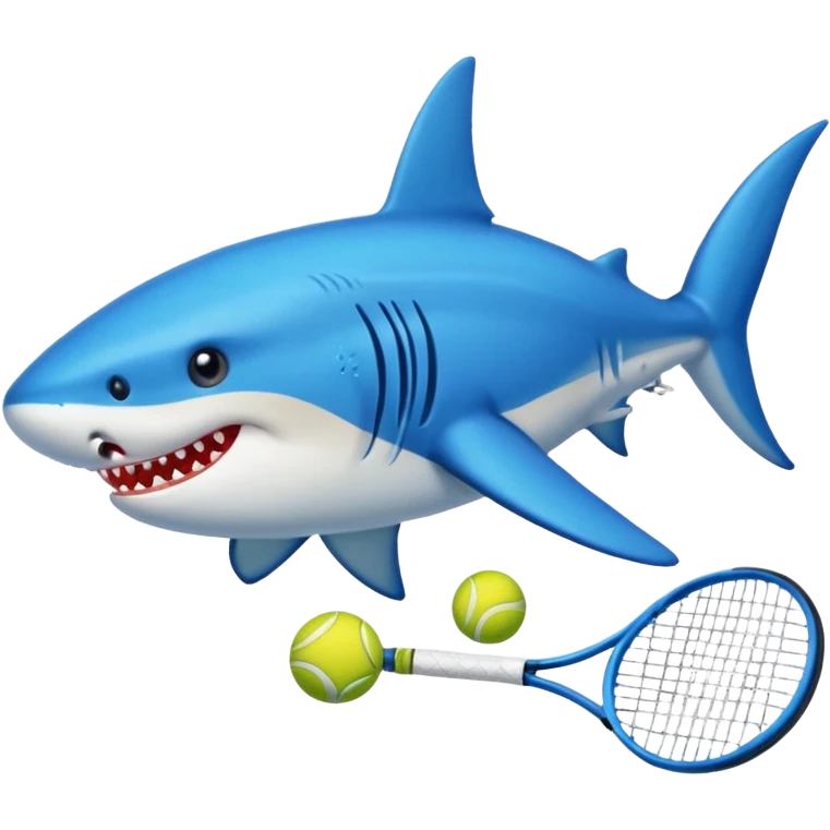 Tiburón con tenis asules  emoji