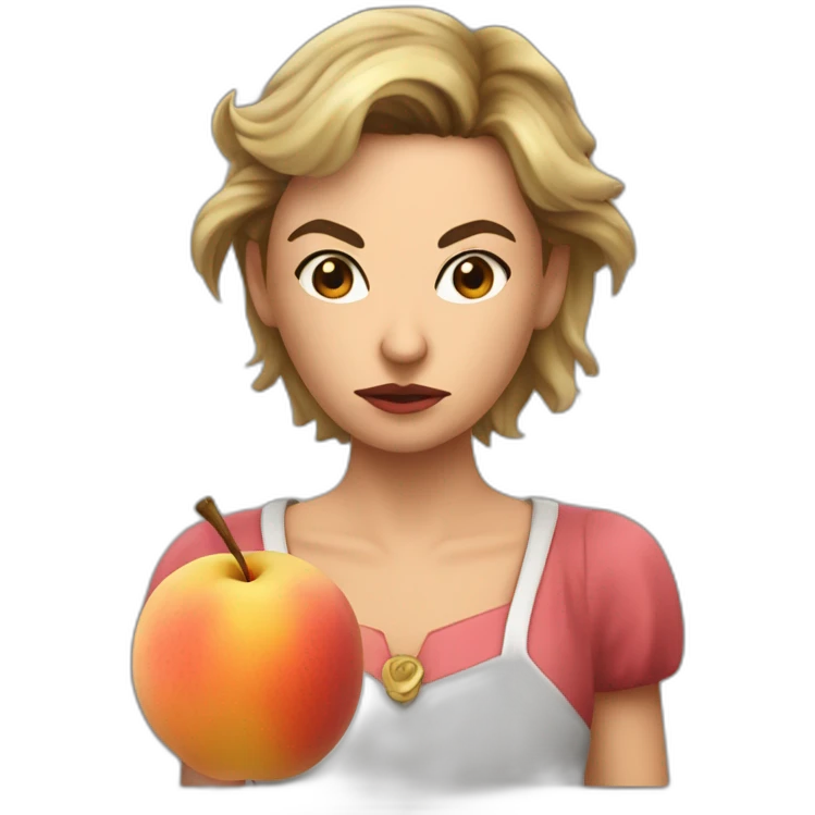 Angry Giorgia Meloni with a peach emoji