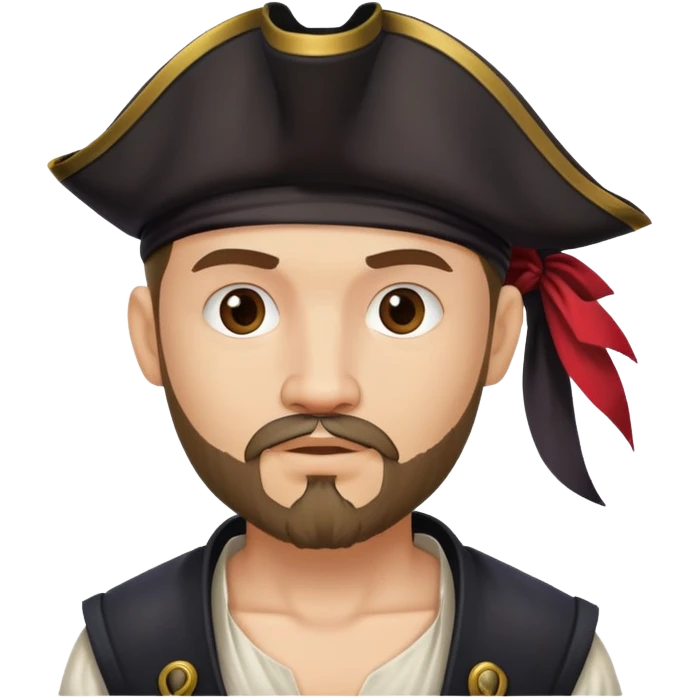 "- Nam
- 30 tuổi
- Da trắng
- Râu quai nón
-  Cướp biển caribe
" emoji