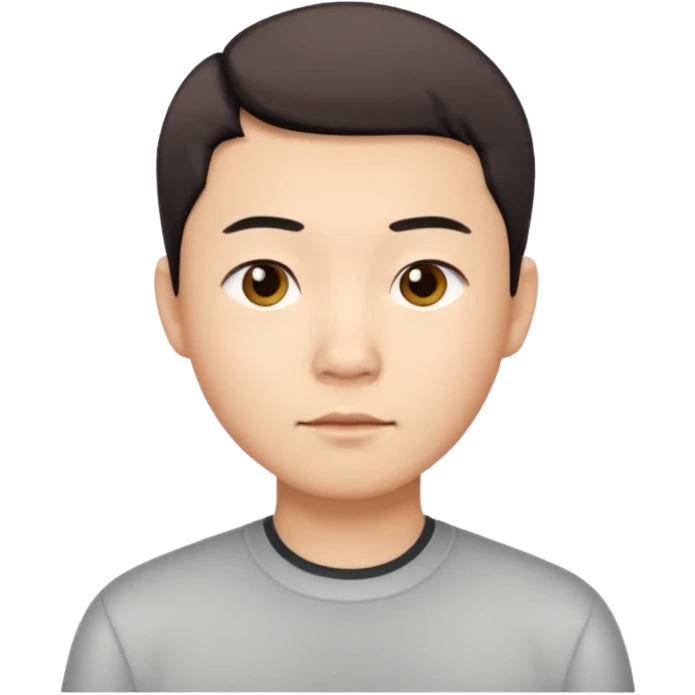 short hair Chinese man, neutral expression emoji
