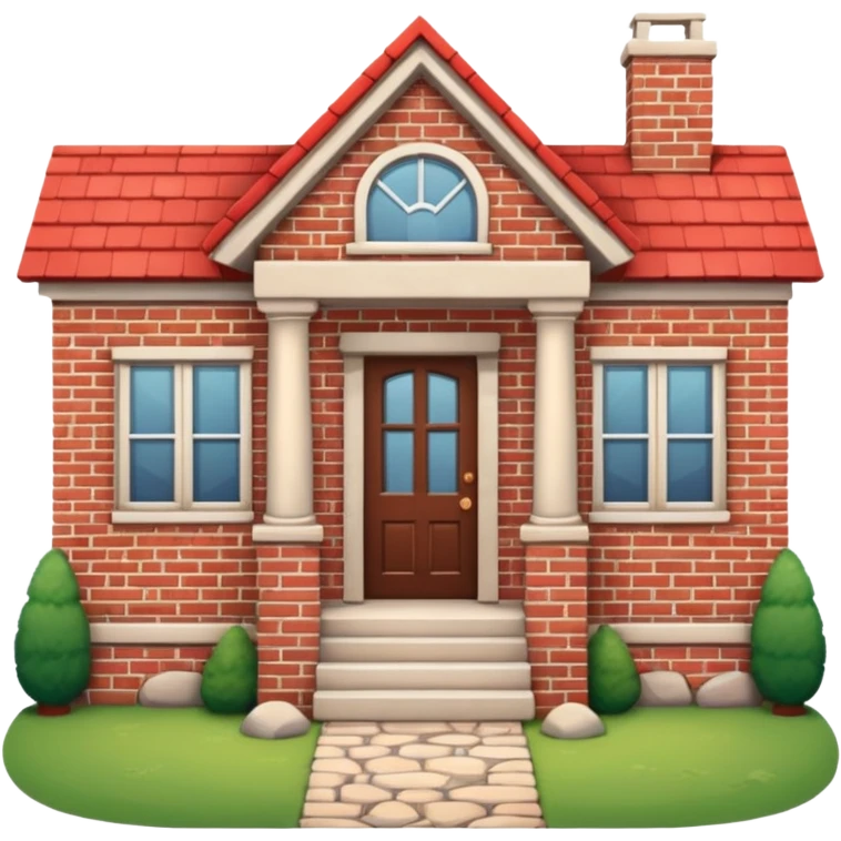 house no trees  not wooden like cartoonish almost only the front emoji
