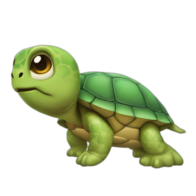 Tortue sur un chat emoji