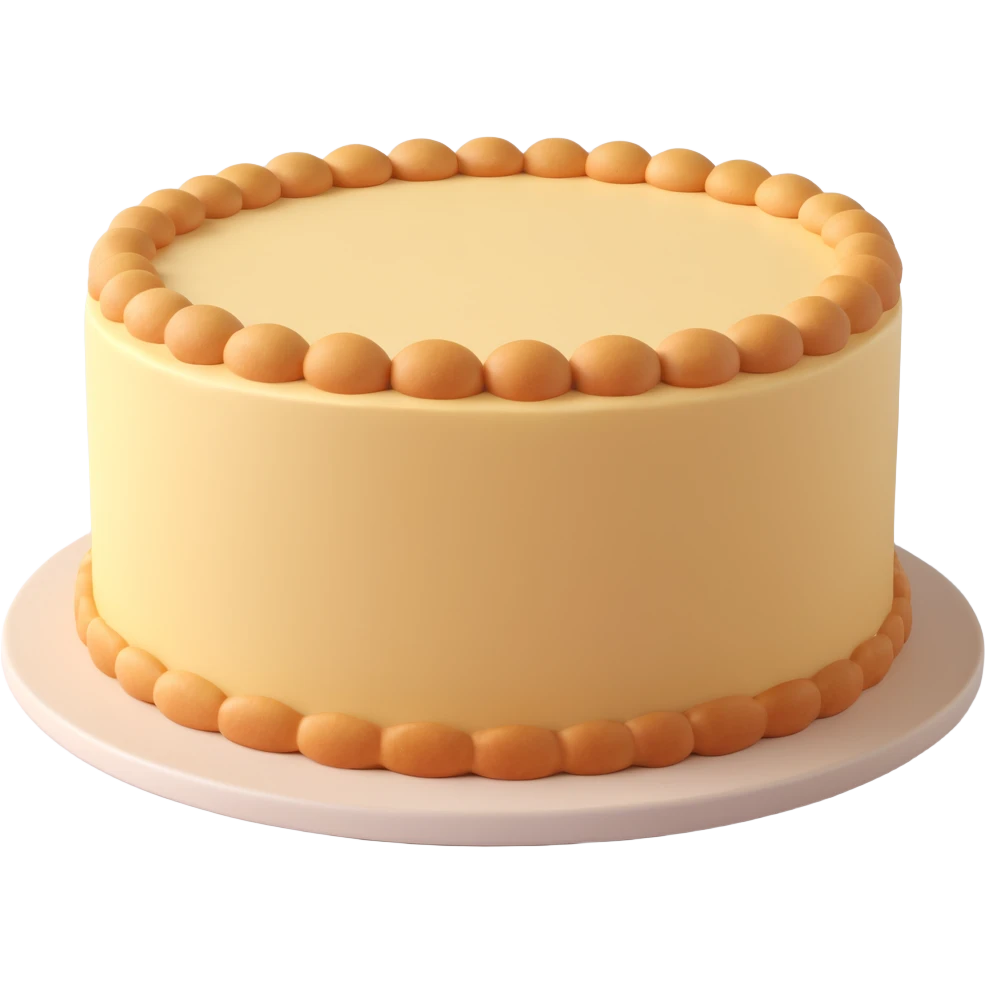 plain round cake base, no toppings, no icing, just dough, neutral color emoji