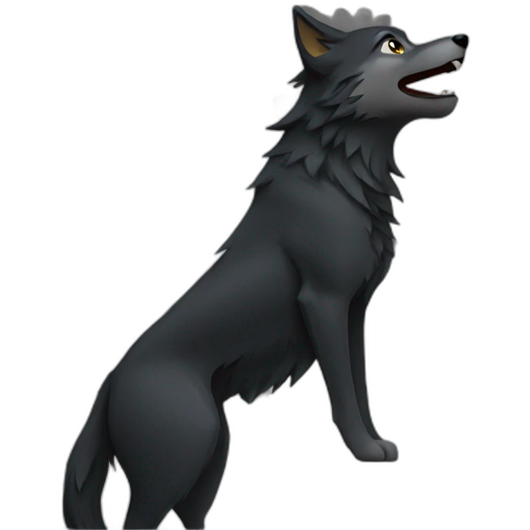 Black wolf howling  emoji
