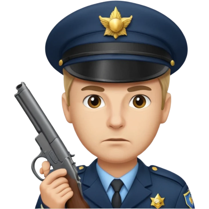 Officer with peaked cap + gun emoji