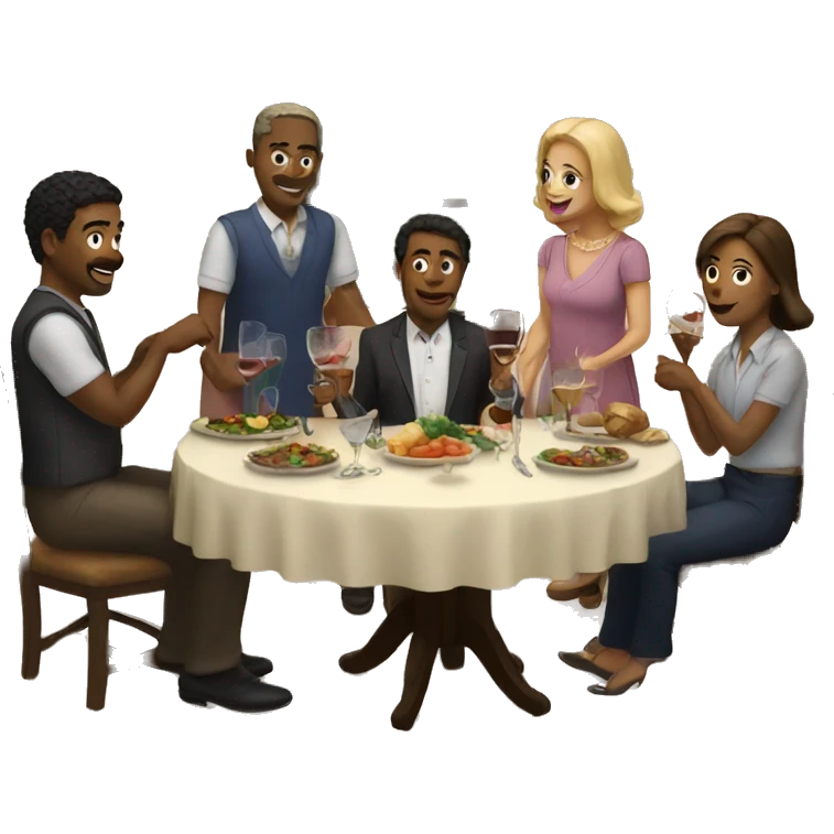 Dinner with friends  emoji