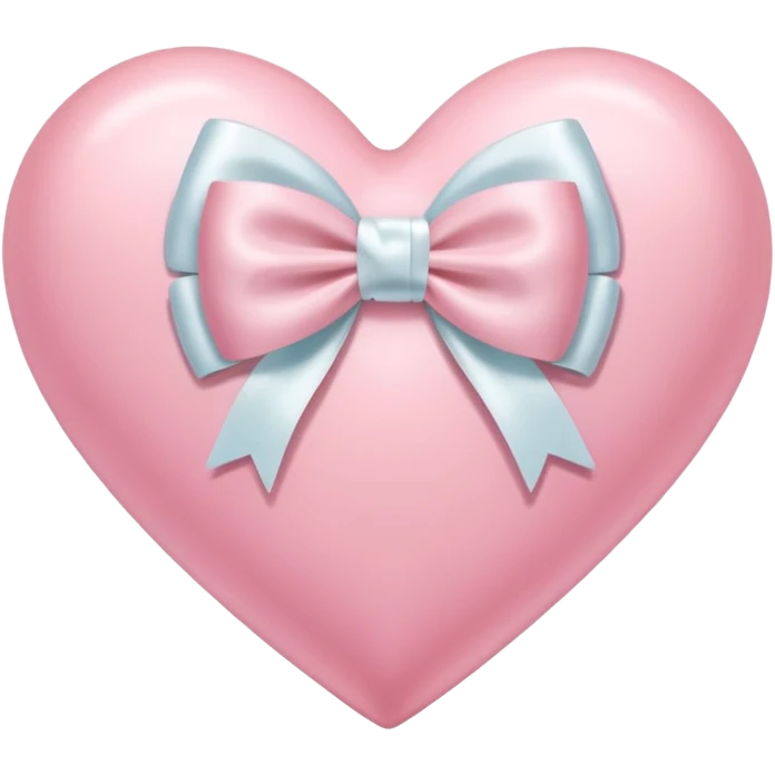 Pastel pink heart with white bow emoji