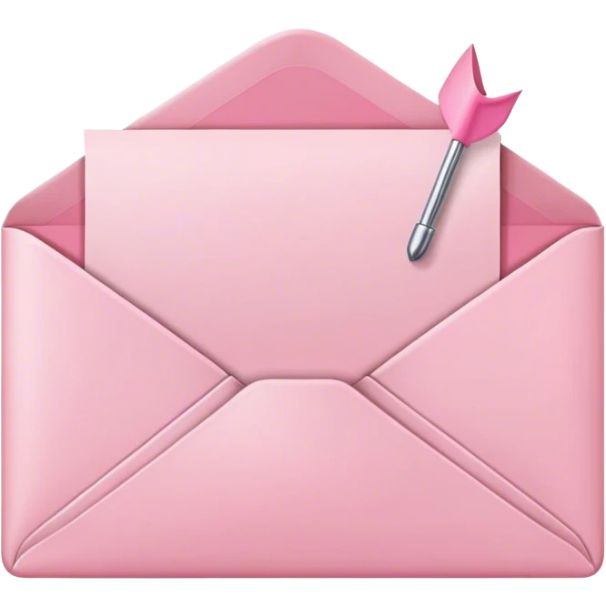pink email envelope with pink check mark emoji