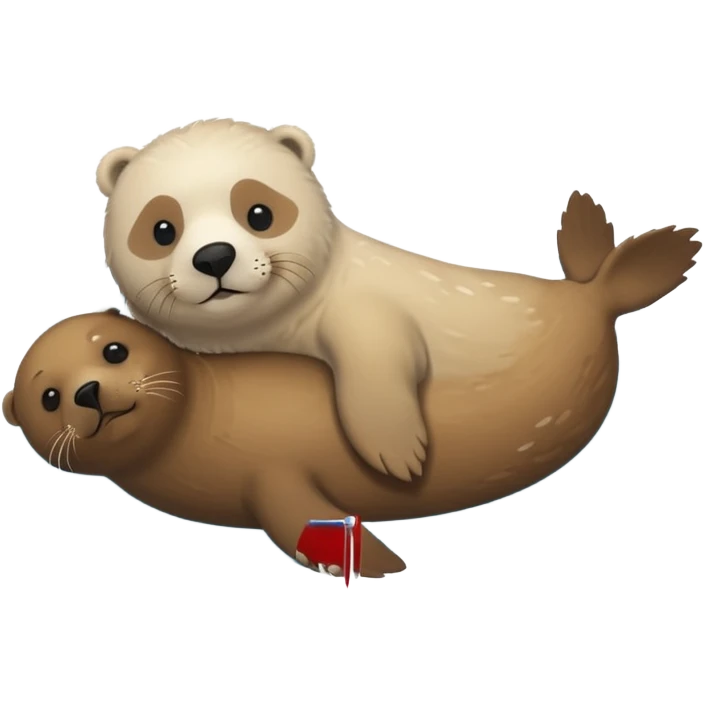 white seal and brown bear emoji