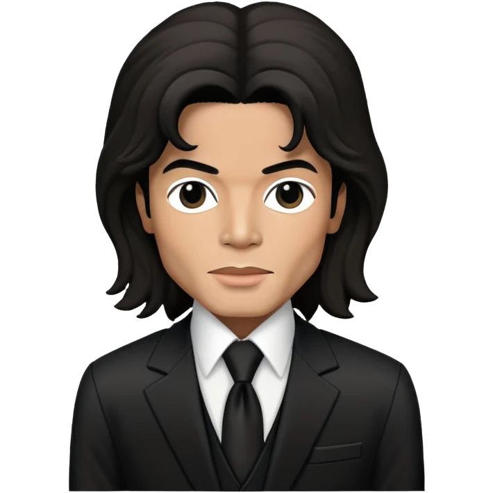 Michael Jackson with longer hair wearing black suit emoji