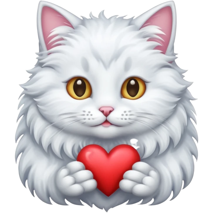 Лунный котик с сердцем emoji