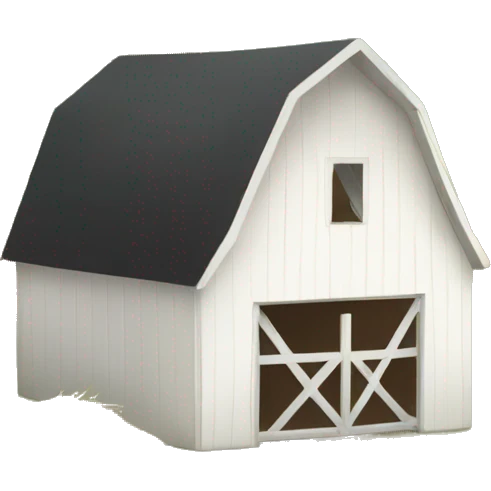 White barn with haystacks  emoji