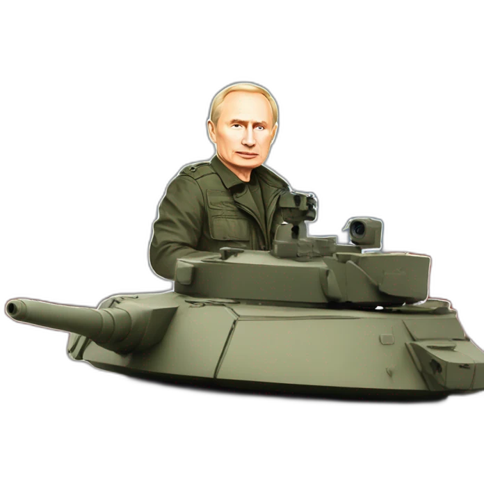 Vladimir Poutine sur un tank emoji