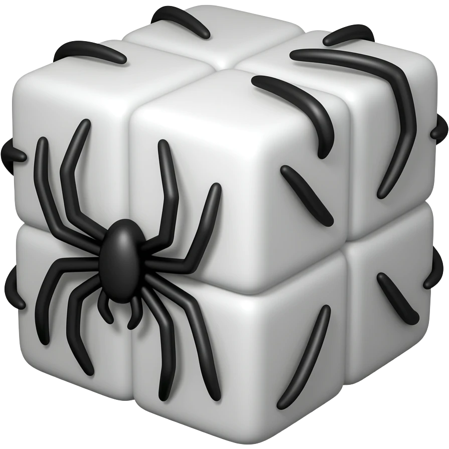 A cube with spider legs emoji