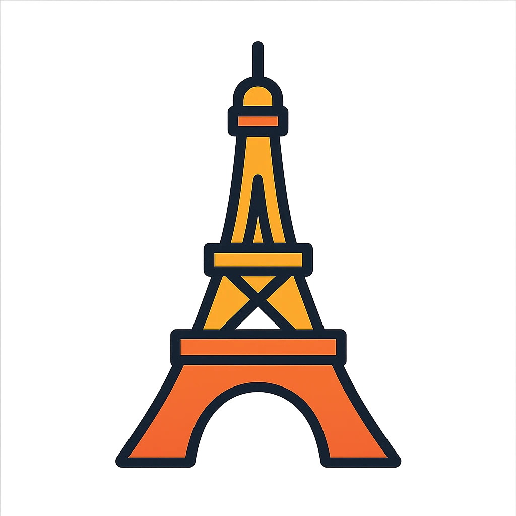 Eiffel Tower in a modern icon style emoji