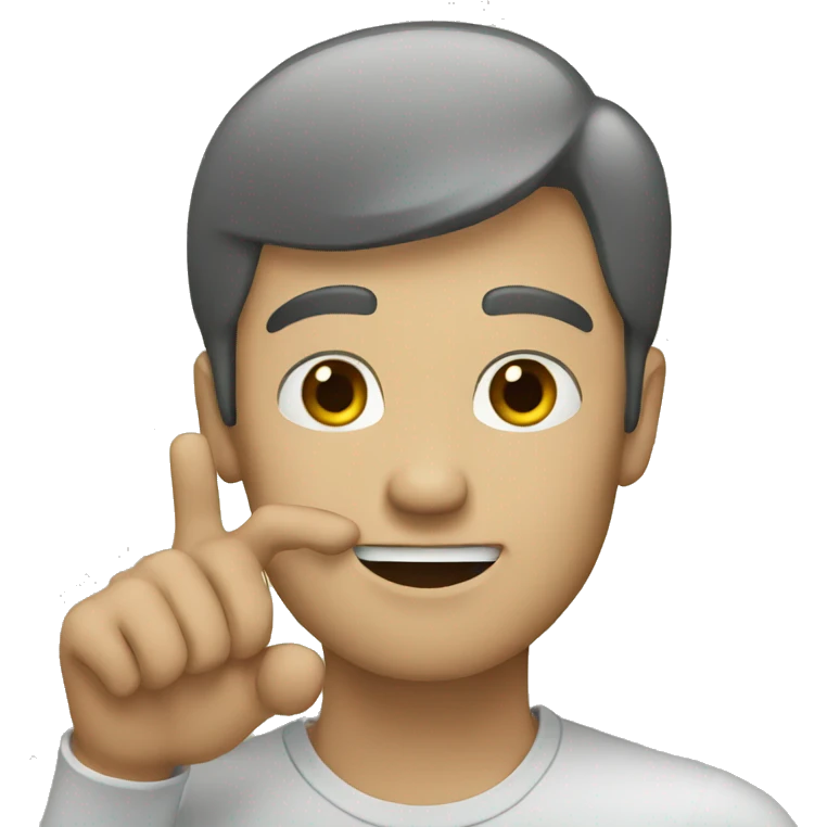 A man with finger front emoji