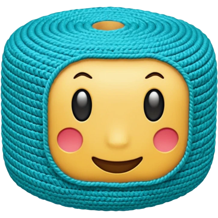 emoji de rolo de crochê na cor ciano emoji