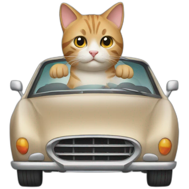 Cat in car emoji