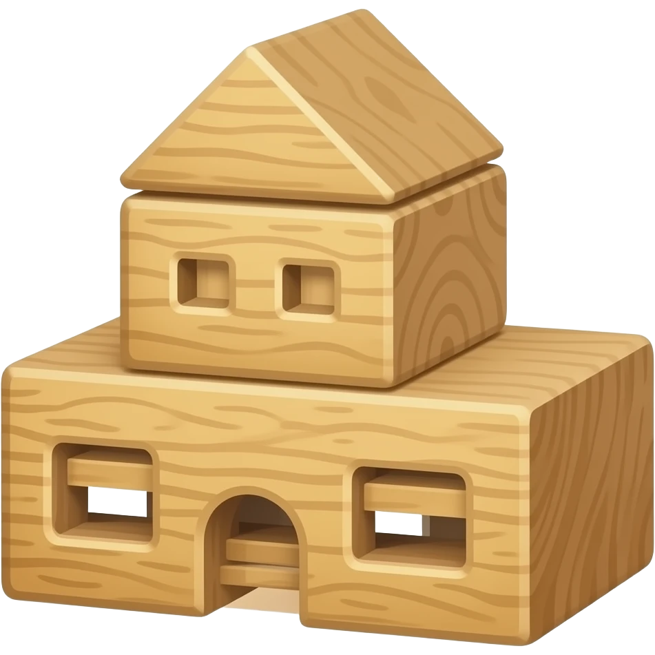 Wooden building blocks emoji