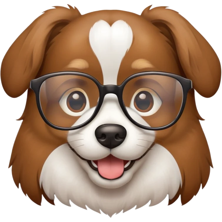 Dog with glasses on  emoji