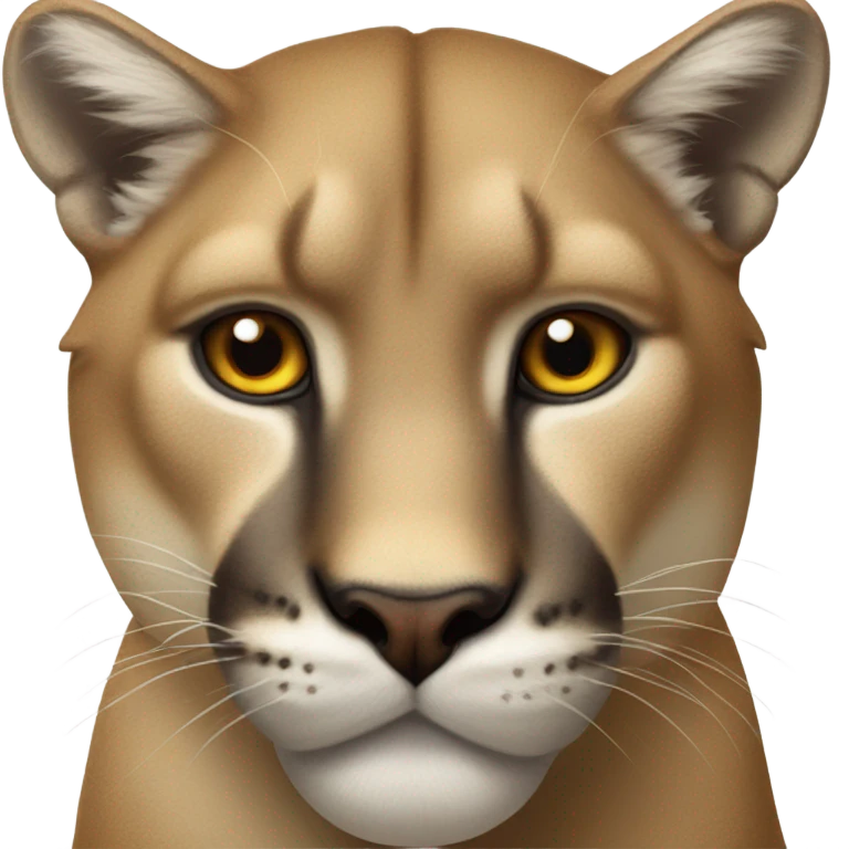 Realistic mountain lion portrait  emoji