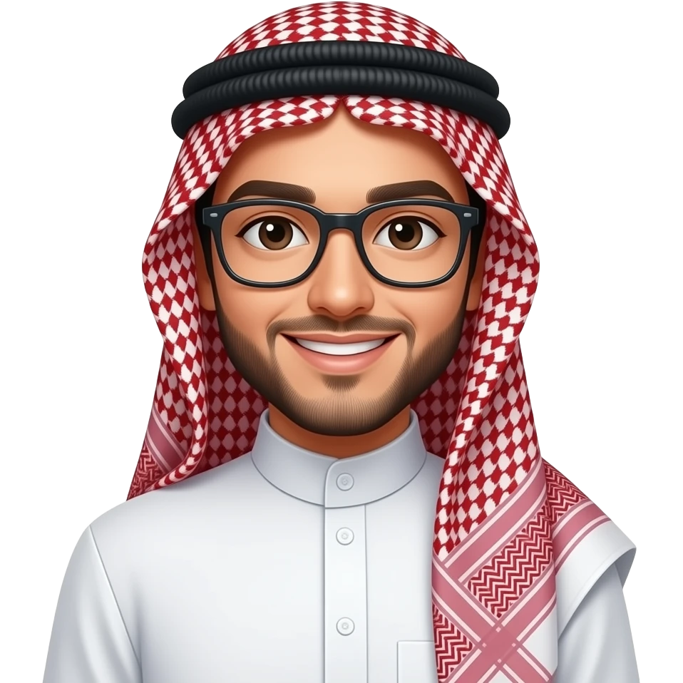 glasses and Muslim clothing and cool smiley face emoji