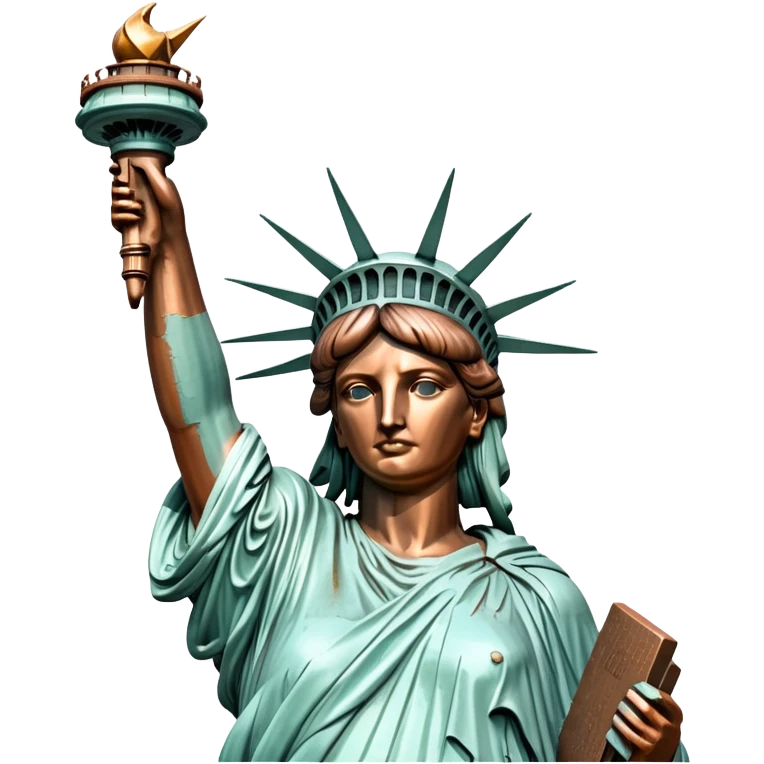 cinematic-realistic-statue-of-liberty-landmark-emoji,-depicted-with-the-iconic,-majestic-statue-set-against-a-clear-sky-rendered-with-detailed-textures-and-dramatic,-symbolic-lighting. emoji
