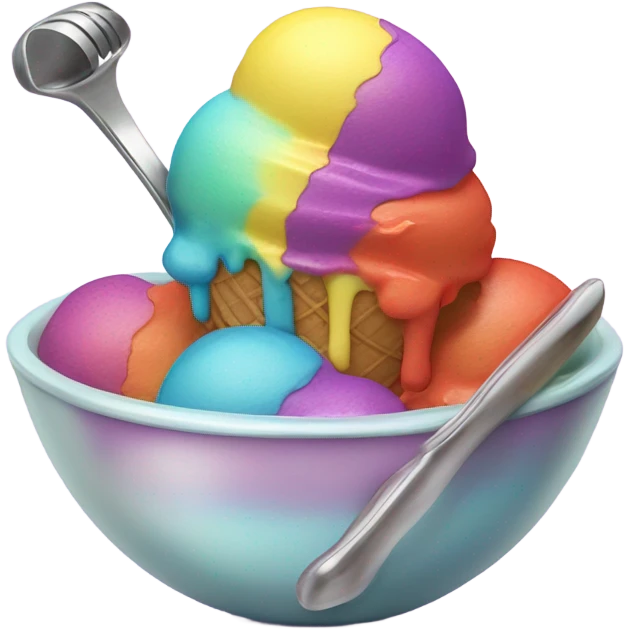 Ice cream with a spoon emoji