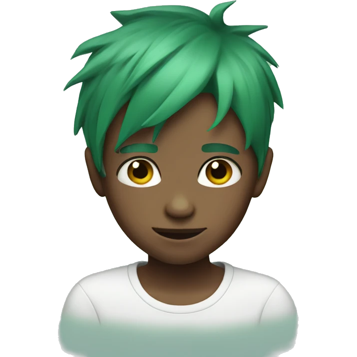 boy with green hair and piercing emoji