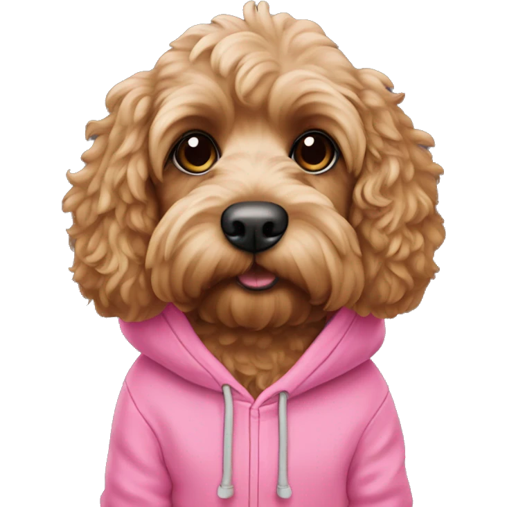Cockapoo with pink hoodie emoji