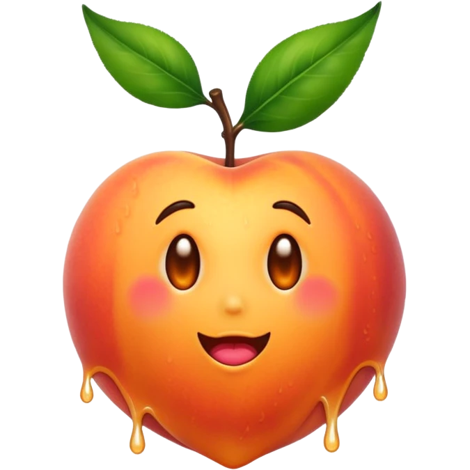 dripping peach emoji