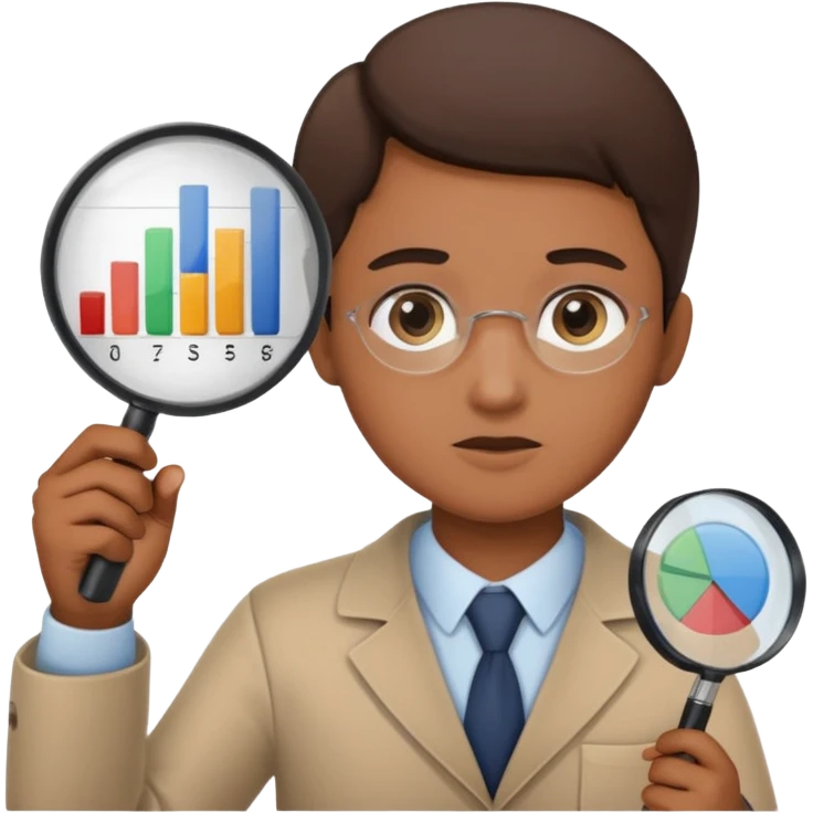 person with a magnifying glass and charts emoji
