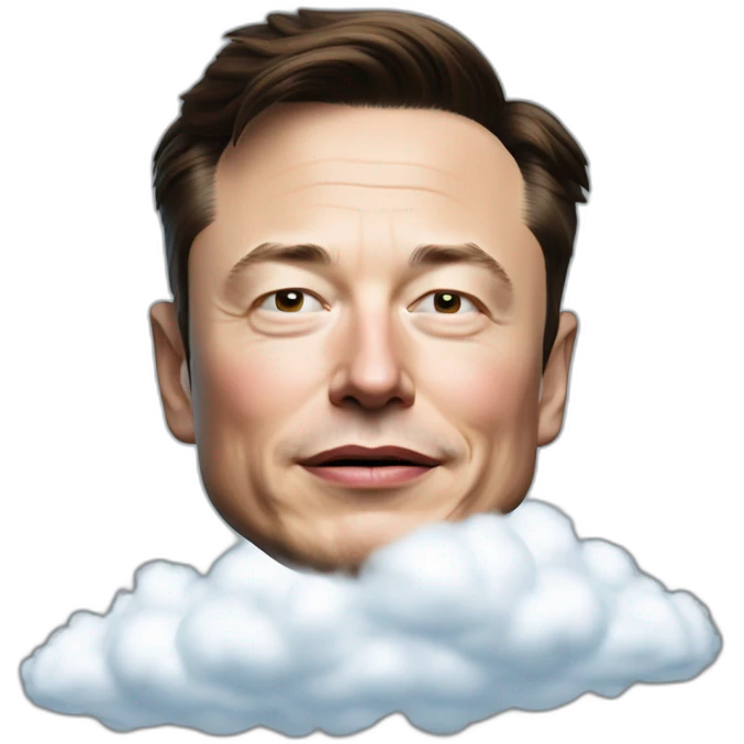 Elon musk qui dort sur un nuage emoji