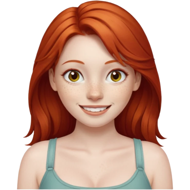 Naked red haired girl with freckles and large tits emoji
