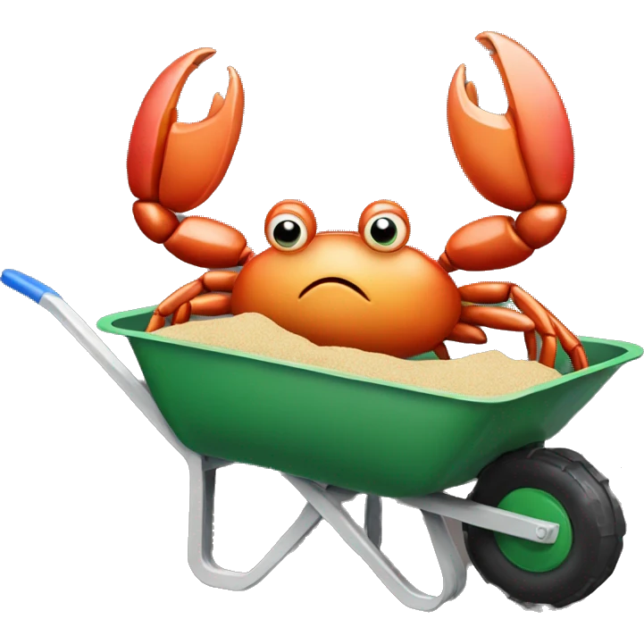Crab in a wheelbarrow  emoji