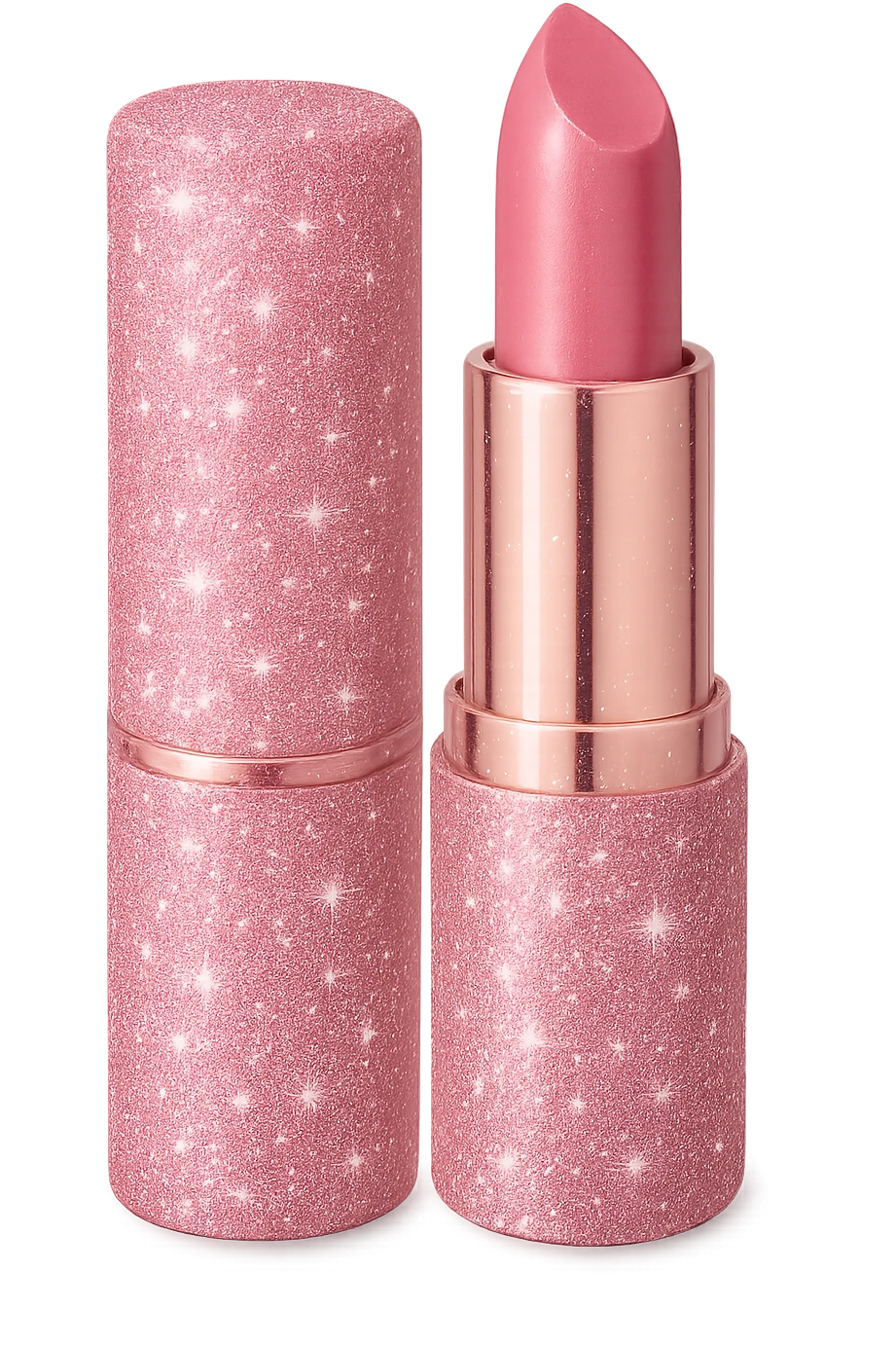 girly sparkling lipstick case, pink, no background emoji
